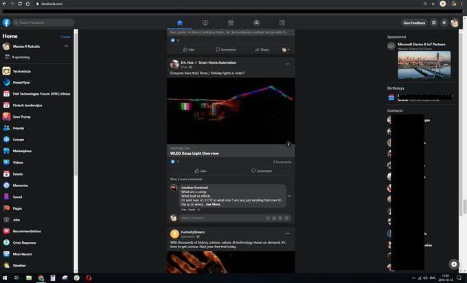 Facebook: nuova interfaccia web simile a Twitter e modalità Dark in fase di test