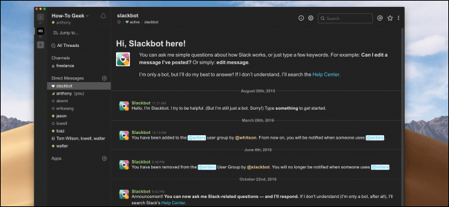 Slack: arriva la modalità scura per la versione desktop del software