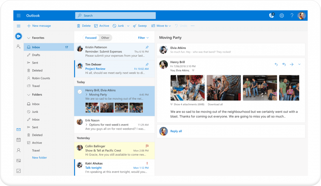 Nuovo Outlook versione dark mode