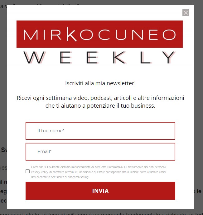 form di contatto - inbound marketing