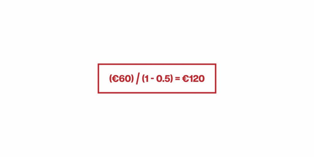 esempio della formula per determinare il prezzo di vendita di un prodotto